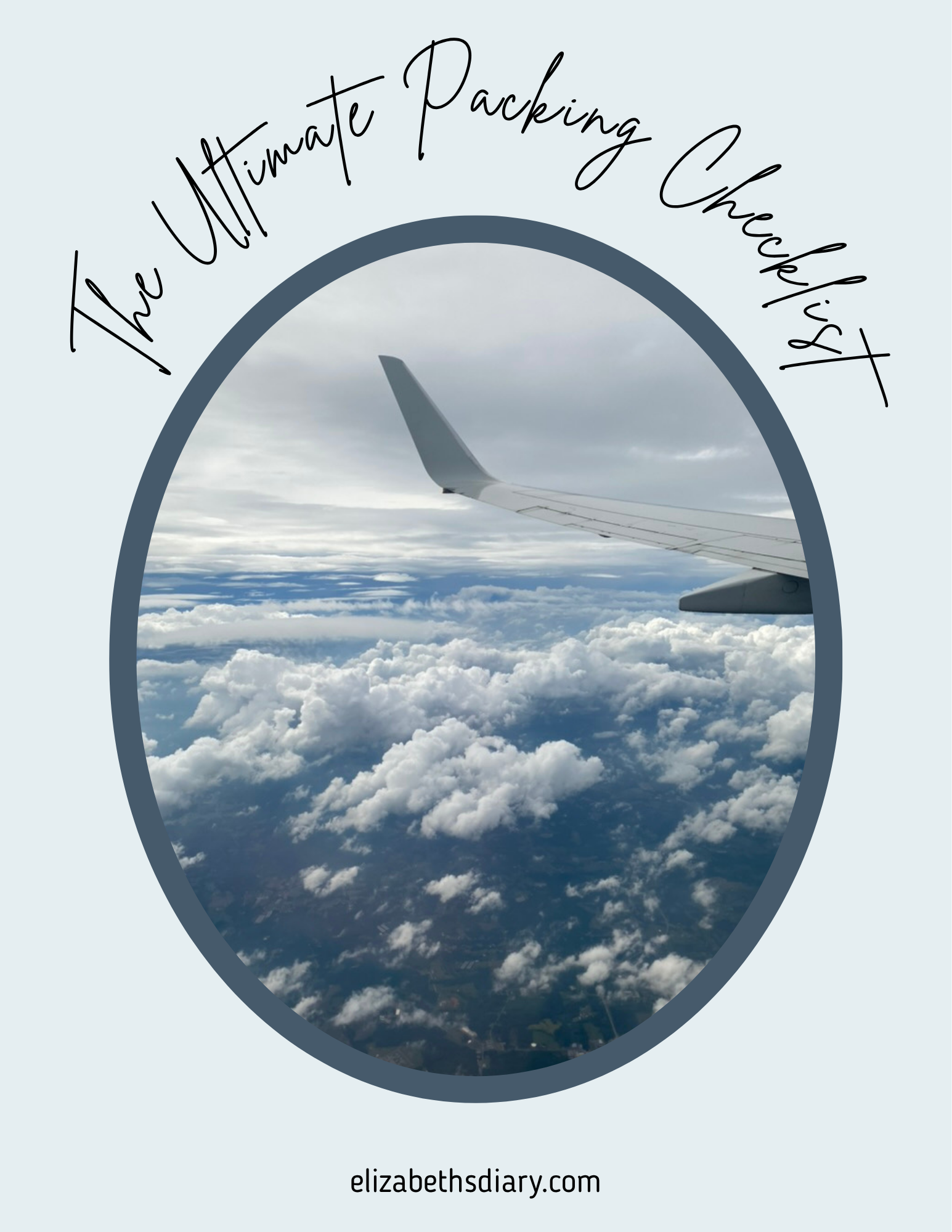 view from airplane seat with the ultimate packing checklist